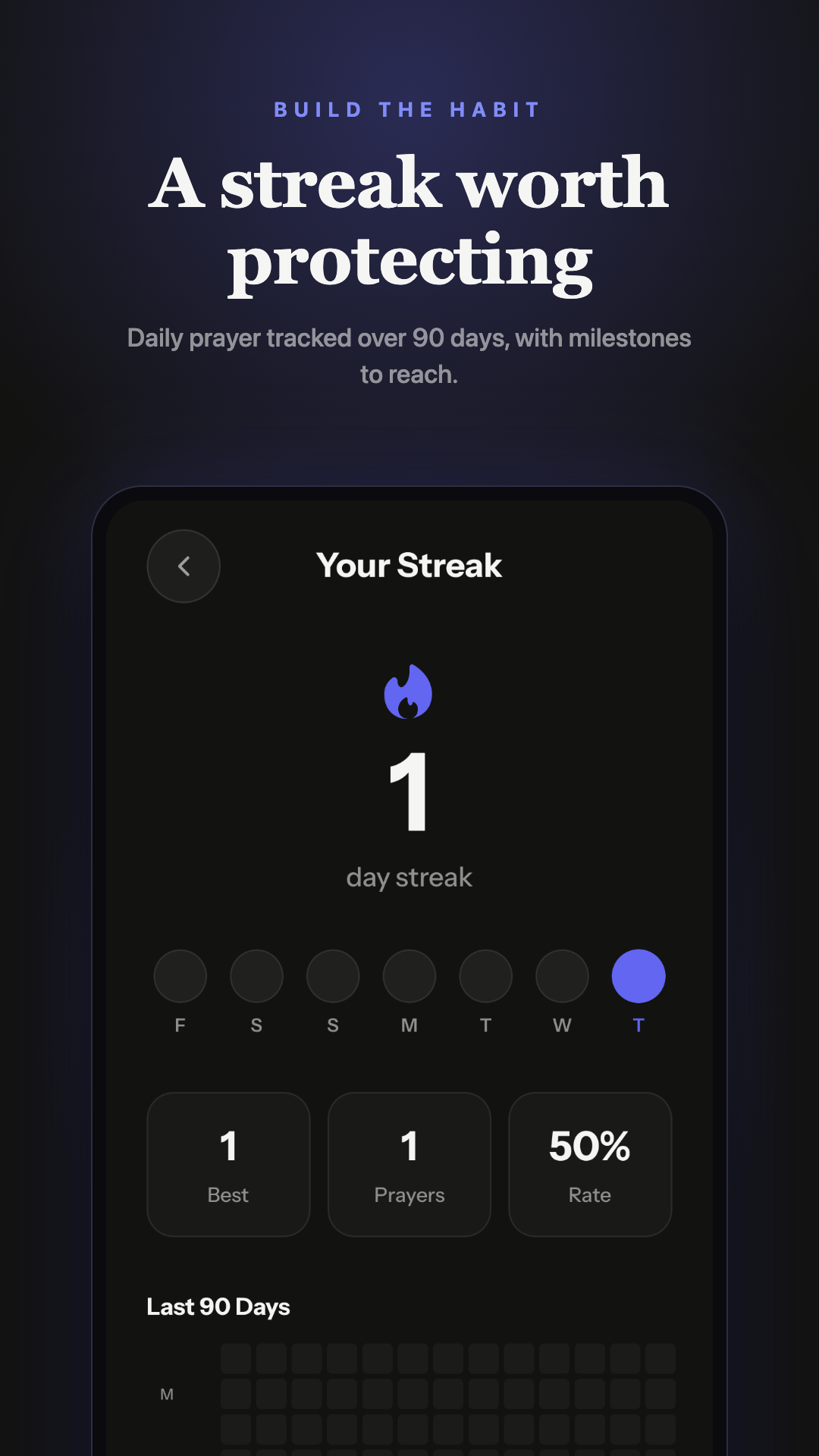 Streak tracking screen