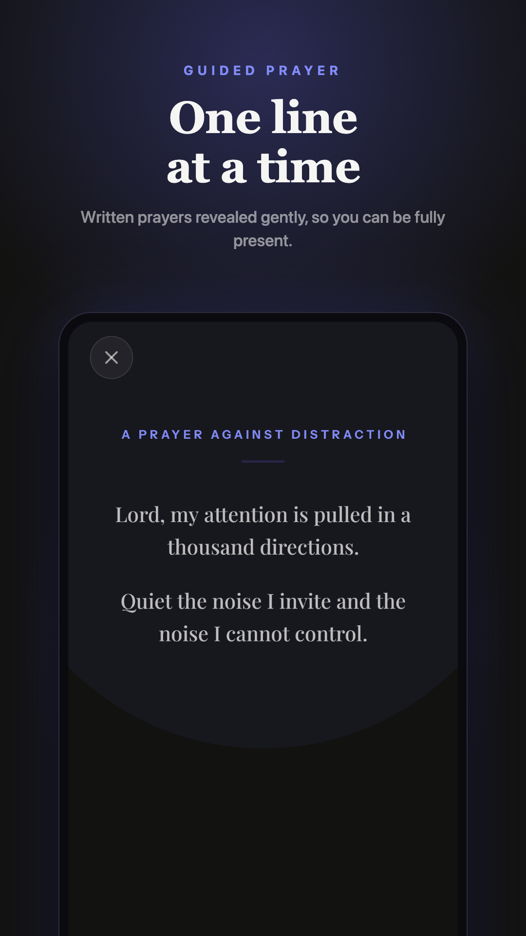 Guided prayer screen